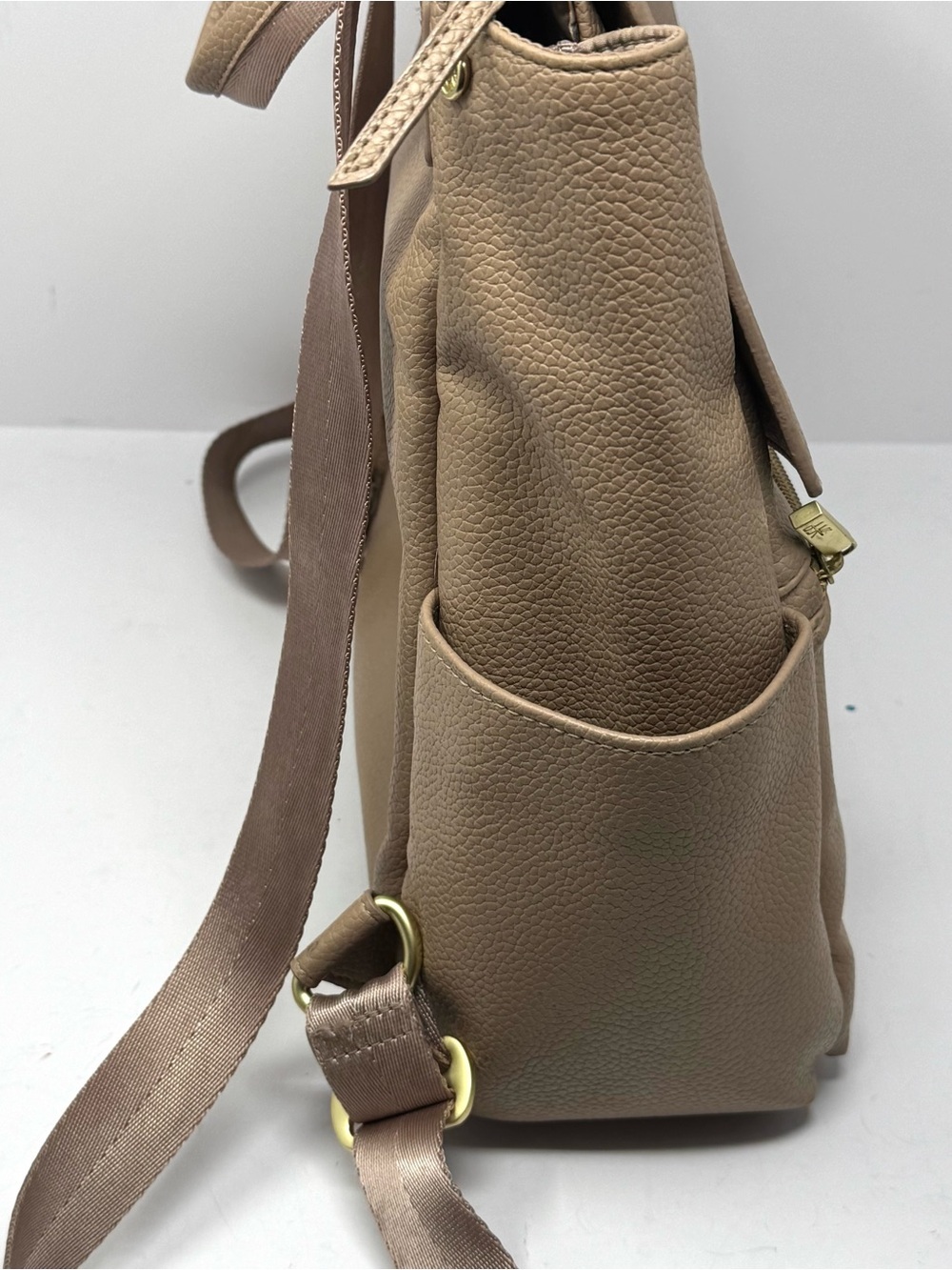 Freshly Picked Classic Diaper Bag Backpack Vegan Leather Nude Beige Large - Picture 3 of 13